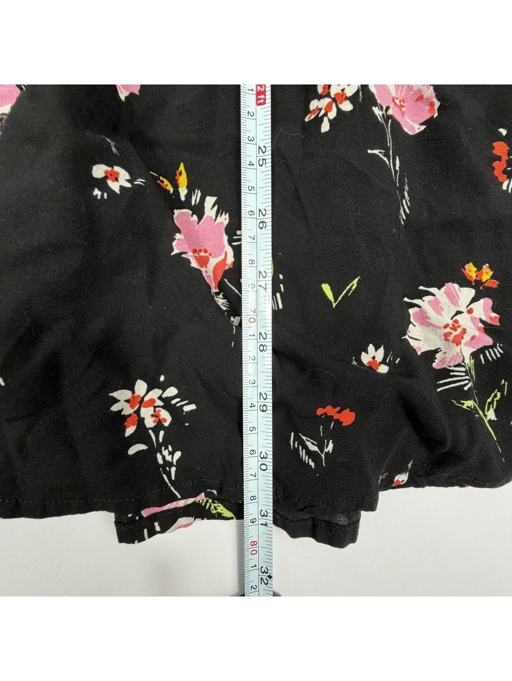 Free People Greatest Day Dress XS Black Floral Smocked Button Front Cottagecore - Picture 8 of 8